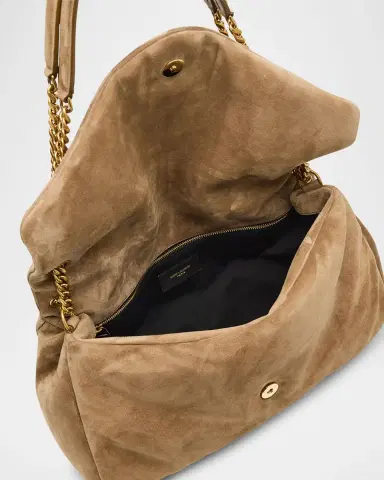 Saint Laurent Calypso Large YSL Chain Shoulder Bag in Suede | Thumbnail 12 Saint Laurent Calypso Large YSL Chain Shoulder Bag in Suede | Thumbnail 12