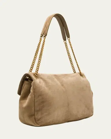 Saint Laurent Calypso Large YSL Chain Shoulder Bag in Suede | Thumbnail 3 Saint Laurent Calypso Large YSL Chain Shoulder Bag in Suede | Thumbnail 3