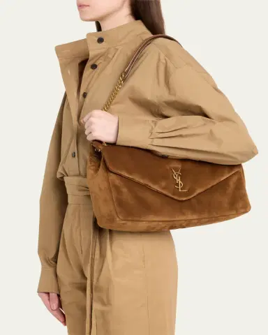 Saint Laurent Calypso Large YSL Chain Shoulder Bag in Suede | Thumbnail 6 Saint Laurent Calypso Large YSL Chain Shoulder Bag in Suede | Thumbnail 6