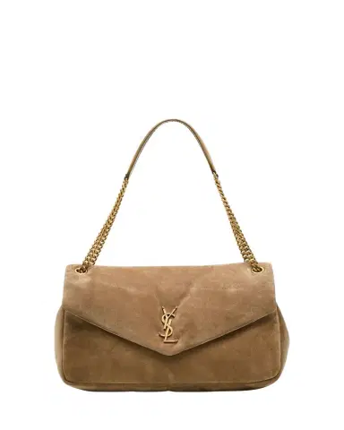 Saint Laurent Calypso Large YSL Chain Shoulder Bag in Suede | Thumbnail 1 Saint Laurent Calypso Large YSL Chain Shoulder Bag in Suede | Thumbnail 1