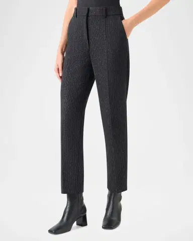 Akris punto Feryn Metallic Pinstripe Pants | Thumbnail 4