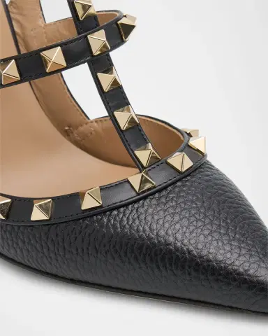 Valentino Garavani 100mm Rockstud Leather Ankle-Strap Pumps | Thumbnail 4 Valentino Garavani 100mm Rockstud Leather Ankle-Strap Pumps | Thumbnail 4