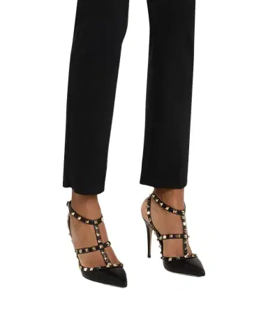 Valentino Garavani 100mm Rockstud Leather Ankle-Strap Pumps | Thumbnail 1 Valentino Garavani 100mm Rockstud Leather Ankle-Strap Pumps | Thumbnail 1
