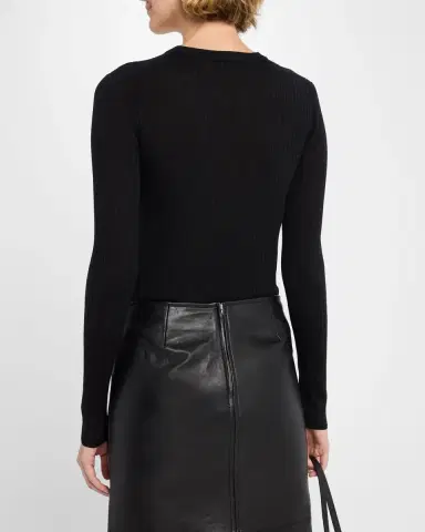 A.L.C. Kyle Ribbed Wool Long-Sleeve Top | Thumbnail 2