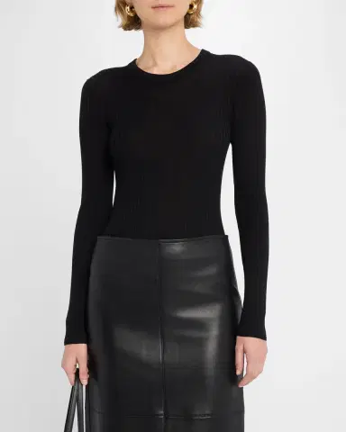 A.L.C. Kyle Ribbed Wool Long-Sleeve Top | Thumbnail 3