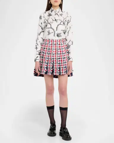 Thom Browne Pleated Tweed Mini Skirt | Thumbnail 2 Thom Browne Pleated Tweed Mini Skirt | Thumbnail 2