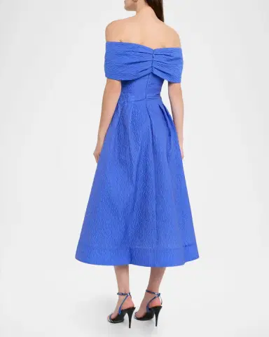 Rebecca Vallance Viola Pleated Off-Shoulder Midi Dress | Thumbnail 2 Rebecca Vallance Viola Pleated Off-Shoulder Midi Dress | Thumbnail 2