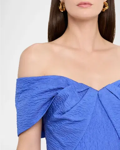 Rebecca Vallance Viola Pleated Off-Shoulder Midi Dress | Thumbnail 4 Rebecca Vallance Viola Pleated Off-Shoulder Midi Dress | Thumbnail 4