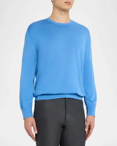 Tom Ford Men's Silk Knit Crewneck Sweater | Thumbnail 3