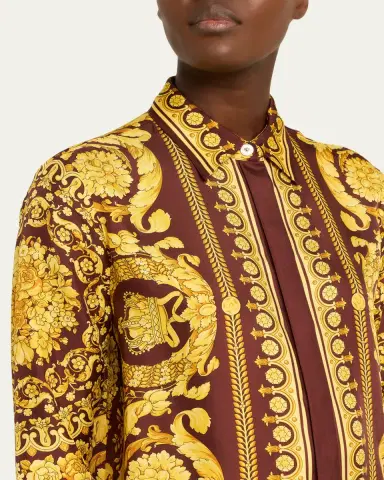 Versace Barocco Print Silk Shirt | Thumbnail 5 Versace Barocco Print Silk Shirt | Thumbnail 5
