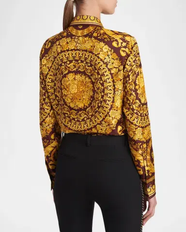 Versace Barocco Print Silk Shirt | Thumbnail 7 Versace Barocco Print Silk Shirt | Thumbnail 7
