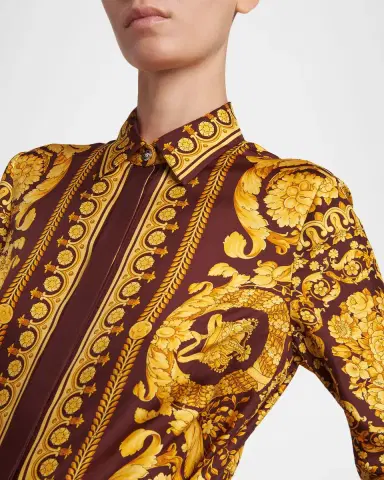 Versace Barocco Print Silk Shirt | Thumbnail 9 Versace Barocco Print Silk Shirt | Thumbnail 9