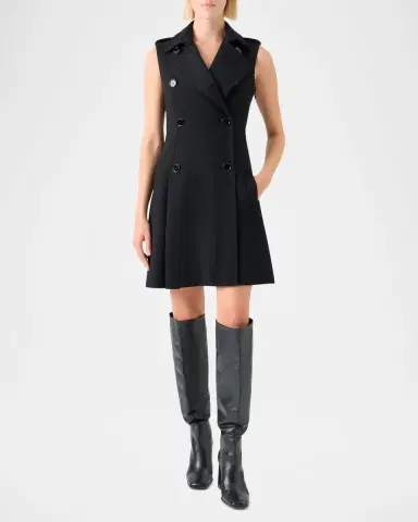 Akris punto Sleeveless Wool Mini Trench Dress | Thumbnail 2
