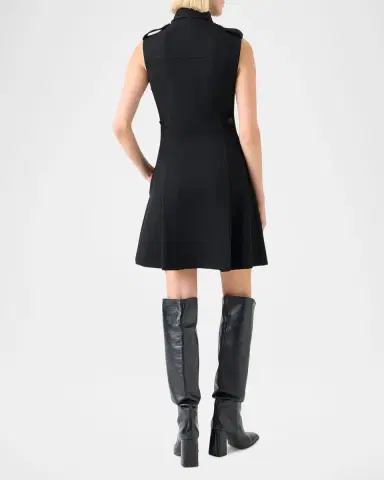 Akris punto Sleeveless Wool Mini Trench Dress | Thumbnail 3