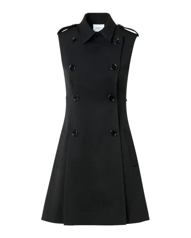 Sleeveless Wool Mini Trench Dress
