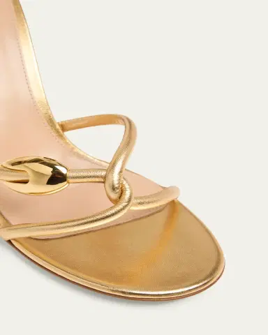 Gianvito Rossi Metallic Serpent Twist Ankle-Strap Sandals | Thumbnail 3 Gianvito Rossi Metallic Serpent Twist Ankle-Strap Sandals | Thumbnail 3