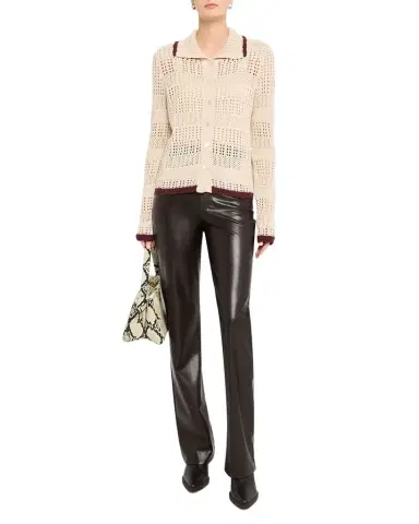 Autumn Cashmere Tipped Pointelle-Knit Cotton Cardigan | Thumbnail 1