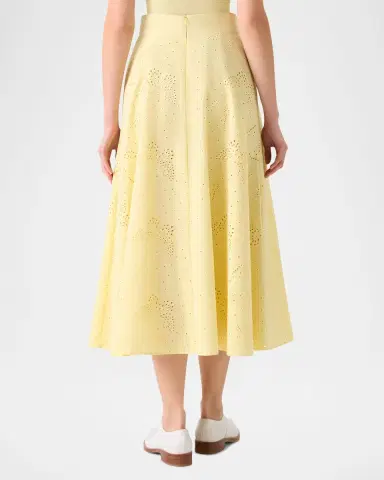 Akris Butterfly Broderie Anglaise Midi Circle Skirt | Thumbnail 2