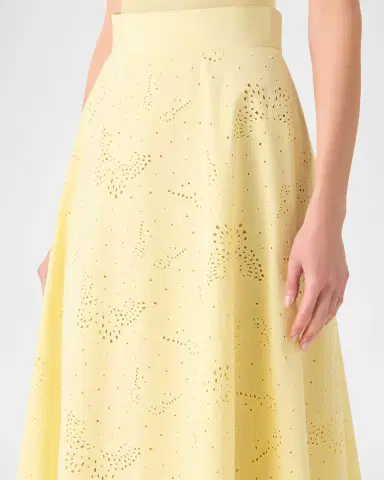 Akris Butterfly Broderie Anglaise Midi Circle Skirt | Thumbnail 4