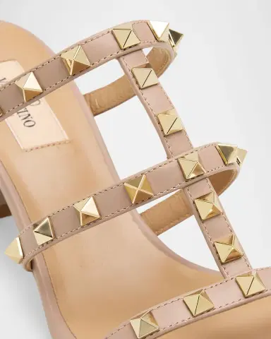 Valentino Garavani 60mm Rockstud Leather Caged Mule Sandals | Thumbnail 2 Valentino Garavani 60mm Rockstud Leather Caged Mule Sandals | Thumbnail 2