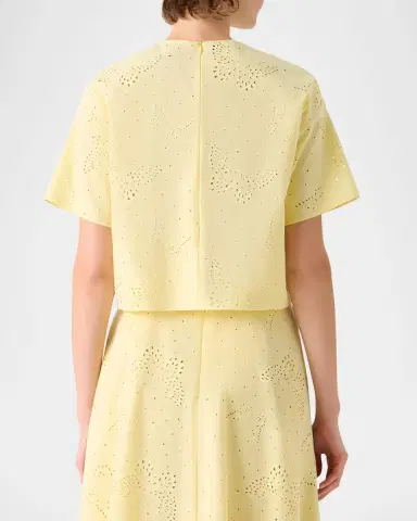 Akris Broderie Anglaise Short-Sleeve Top | Thumbnail 2 Akris Broderie Anglaise Short-Sleeve Top | Thumbnail 2