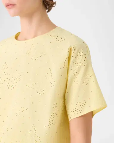 Akris Broderie Anglaise Short-Sleeve Top | Thumbnail 4 Akris Broderie Anglaise Short-Sleeve Top | Thumbnail 4