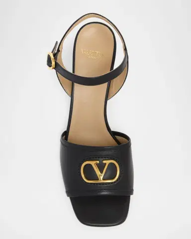 Valentino Garavani 75mm VLogo Signature Leather Sandals | Thumbnail 4 Valentino Garavani 75mm VLogo Signature Leather Sandals | Thumbnail 4