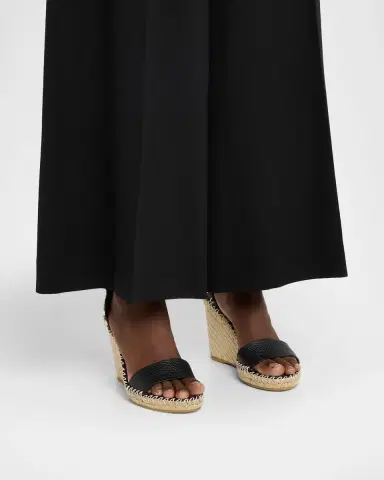 Valentino Garavani 105mm Rockstud Leather Wedge Espadrille Sandals | Thumbnail 7