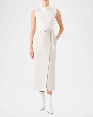 Akris Neck-Tie Cashmere Sleeveless Sweater | Thumbnail 2