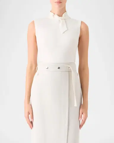 Akris Neck-Tie Cashmere Sleeveless Sweater | Thumbnail 4