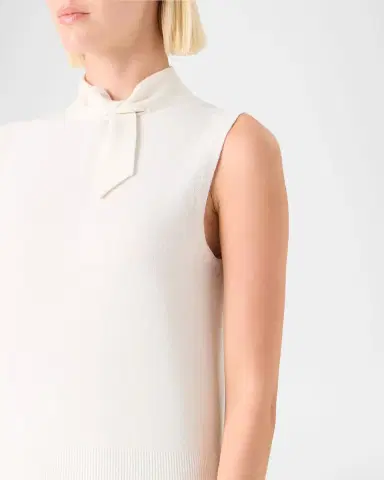 Akris Neck-Tie Cashmere Sleeveless Sweater | Thumbnail 5