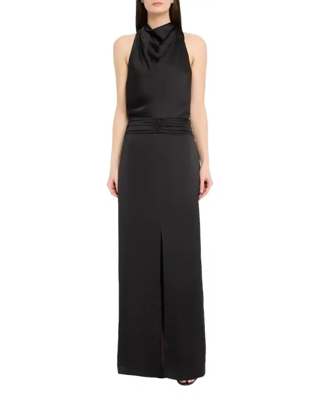 Ramy Brook Charmayne Sleeveless Slit Cowl Gown