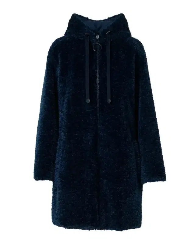 Faux Fur Mid-Length Hooded Coat
