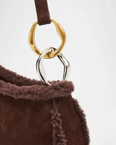 Staud Ollie Shearling-Trim Suede Shoulder Bag | Thumbnail 5 Staud Ollie Shearling-Trim Suede Shoulder Bag | Thumbnail 5