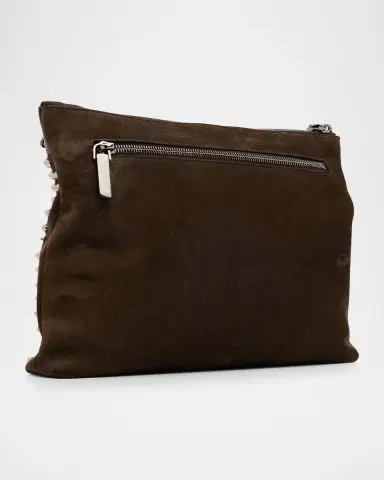 Christian Louboutin Men's Funky Crosta Spikes Suede Wristlet/Shoulder Bag | Thumbnail 2 Christian Louboutin Men's Funky Crosta Spikes Suede Wristlet/Shoulder Bag | Thumbnail 2