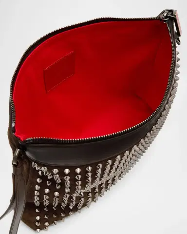 Christian Louboutin Men's Funky Crosta Spikes Suede Wristlet/Shoulder Bag | Thumbnail 3 Christian Louboutin Men's Funky Crosta Spikes Suede Wristlet/Shoulder Bag | Thumbnail 3