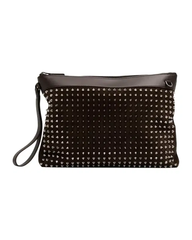 Men's Funky Crosta Spikes Suede Wristlet/Shoulder Bag