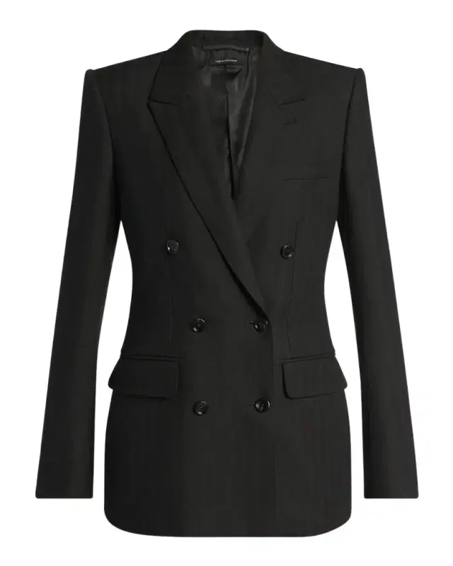 Herringbone Double-Breasted Blazer