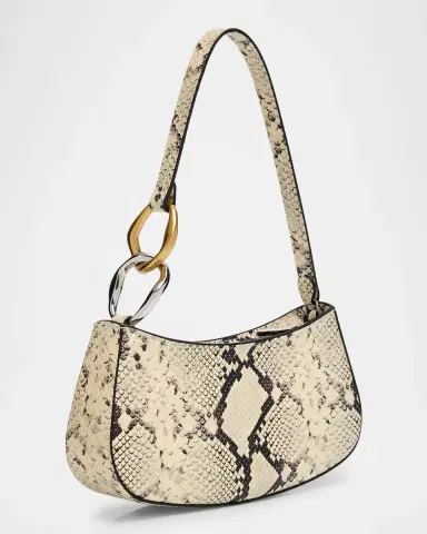 Staud Ollie Curved Snake-Embossed Leather Shoulder Bag | Thumbnail 2 Staud Ollie Curved Snake-Embossed Leather Shoulder Bag | Thumbnail 2