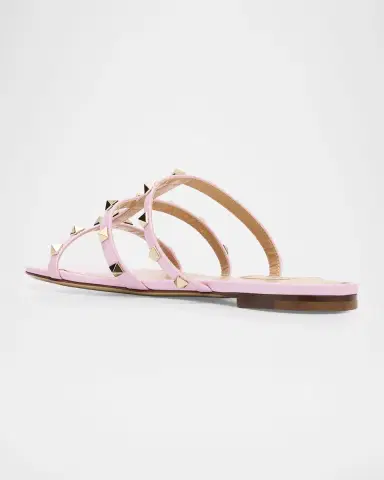 Valentino Garavani Rockstud Caged Leather Flat Slide Sandals | Thumbnail 12