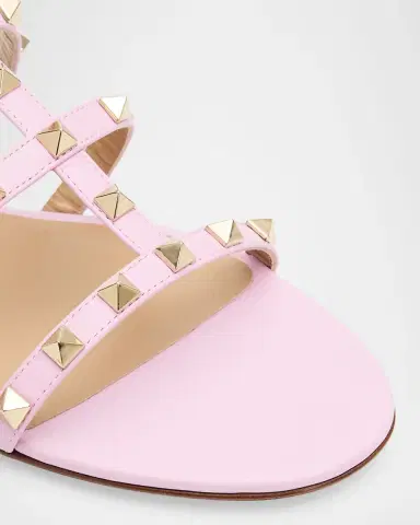 Valentino Garavani Rockstud Caged Leather Flat Slide Sandals | Thumbnail 13