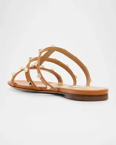Valentino Garavani Rockstud Caged Leather Flat Slide Sandals | Thumbnail 17