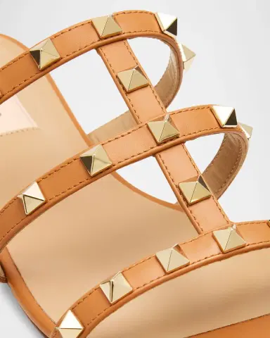Valentino Garavani Rockstud Caged Leather Flat Slide Sandals | Thumbnail 18