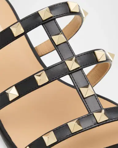 Valentino Garavani Rockstud Caged Leather Flat Slide Sandals | Thumbnail 5