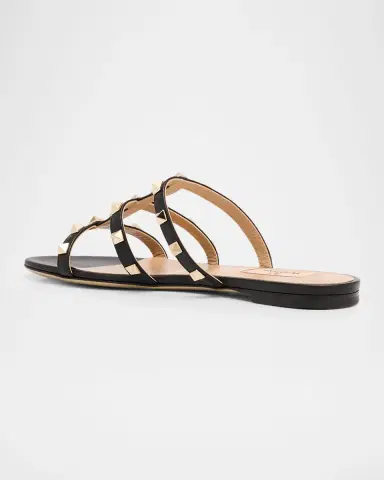 Valentino Garavani Rockstud Caged Leather Flat Slide Sandals | Thumbnail 7