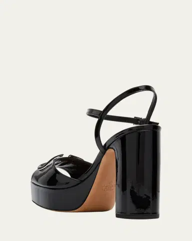 Valentino Garavani 115mm VLogo Signature Patent Leather Platform Sandals | Thumbnail 4