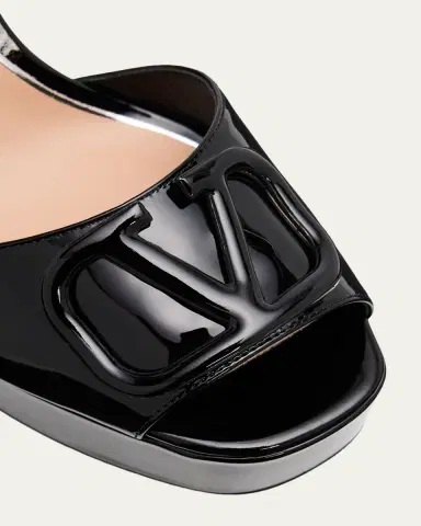 Valentino Garavani 115mm VLogo Signature Patent Leather Platform Sandals | Thumbnail 5