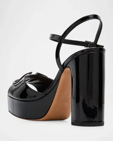 Valentino Garavani 115mm VLogo Signature Patent Leather Platform Sandals | Thumbnail 8
