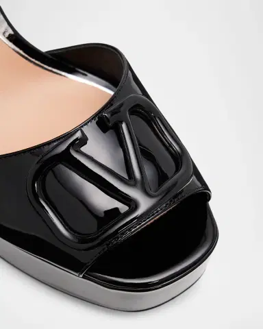 Valentino Garavani 115mm VLogo Signature Patent Leather Platform Sandals | Thumbnail 9