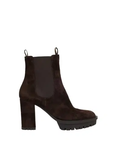 Gianvito Rossi Suede Lug-Sole Booties | Thumbnail 1 Gianvito Rossi Suede Lug-Sole Booties | Thumbnail 1